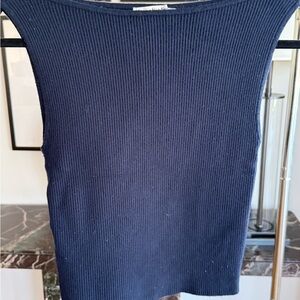 Abercrombie & Fitch Navy Ribbed Crewneck Sweater Tank